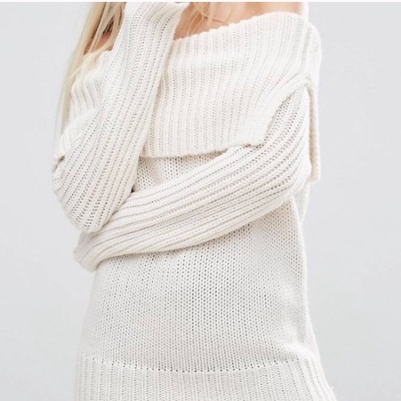 ASOS Sweaters - NWT Chunky Off the Shoulder Tunic Sweater